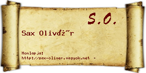 Sax Olivér névjegykártya